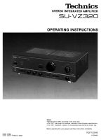 Technics - SUVZ-320 - Owners manual 